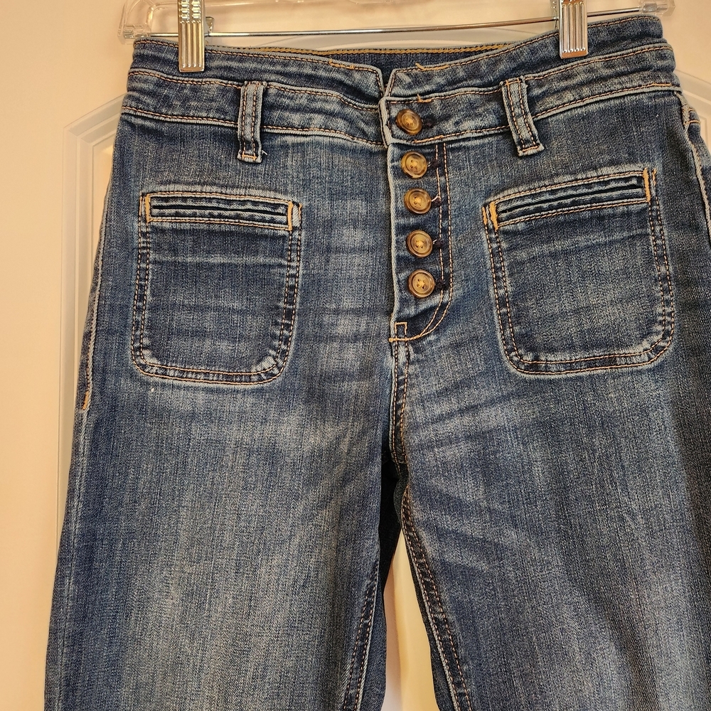 Anthropologie Pilcro And The Letterpress Button Fly High Rise Slim Jean Size 26 - Picture 4 of 14